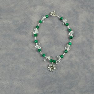 Necklace made with crystals and green jade
