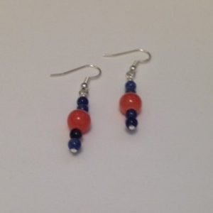 Earrings made with Sodalite and Quartz