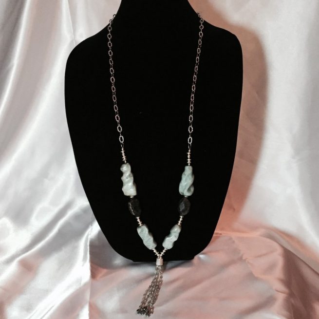 Amazonite, Labradorite, Sunstone and Sterling Silver Necklace