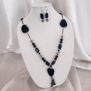 Lapis and Sterling Silver necklace and earrings set