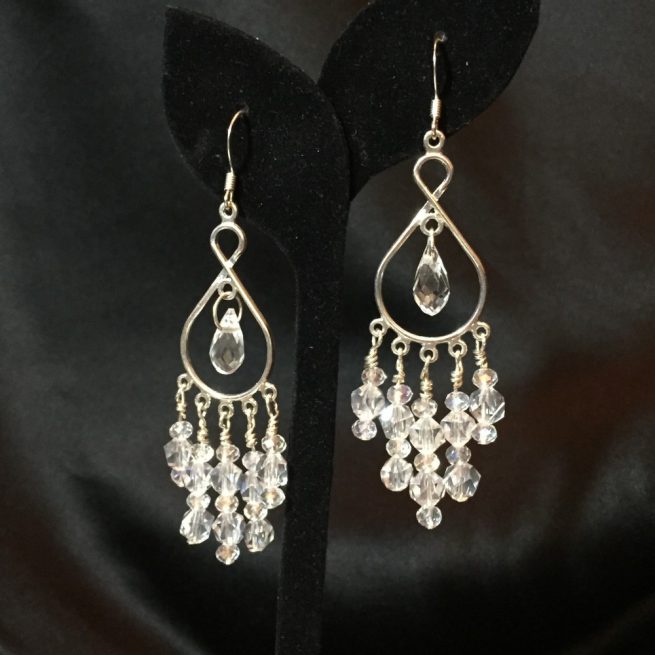 Earrings made with crystals