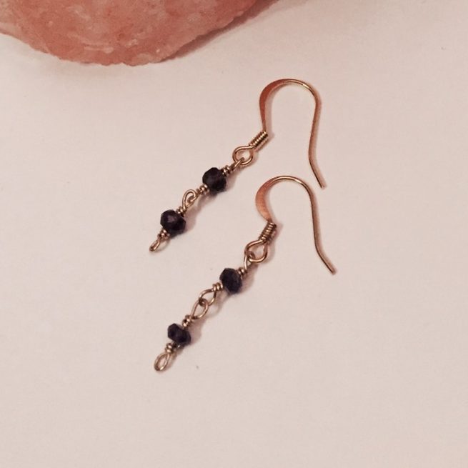 Amethyst Gold Chain Earrings