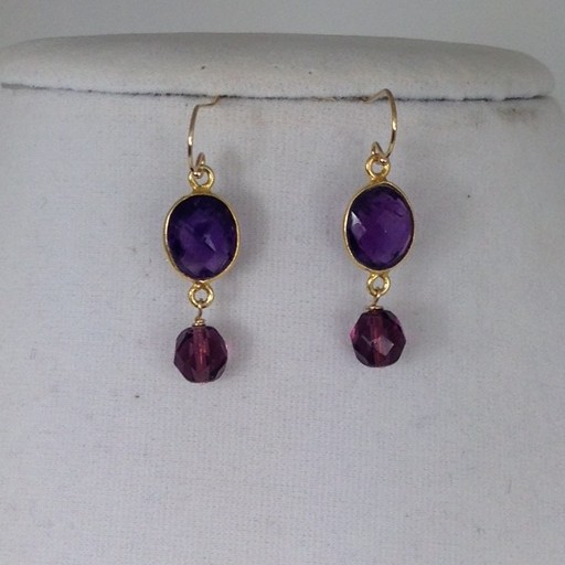 Earrings made with Amethyst and Gold