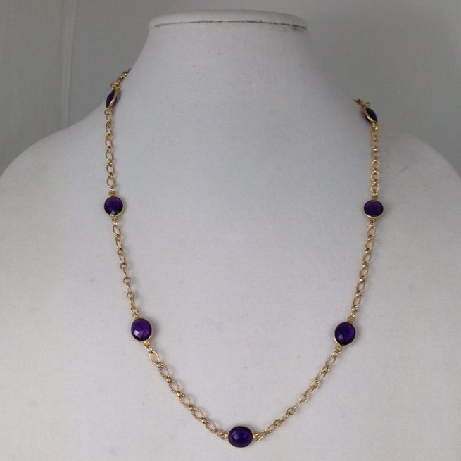 Necklace made with Amethyst and Gold