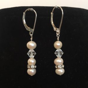 freshwater pearls and Swarovski Crystal Earrings