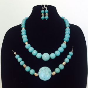 Set made with Turquoise, Sterling Silver and Silver Plate
