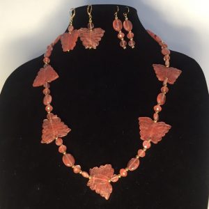 A gorgeous set made out of Rose Quartz and Gold Plate