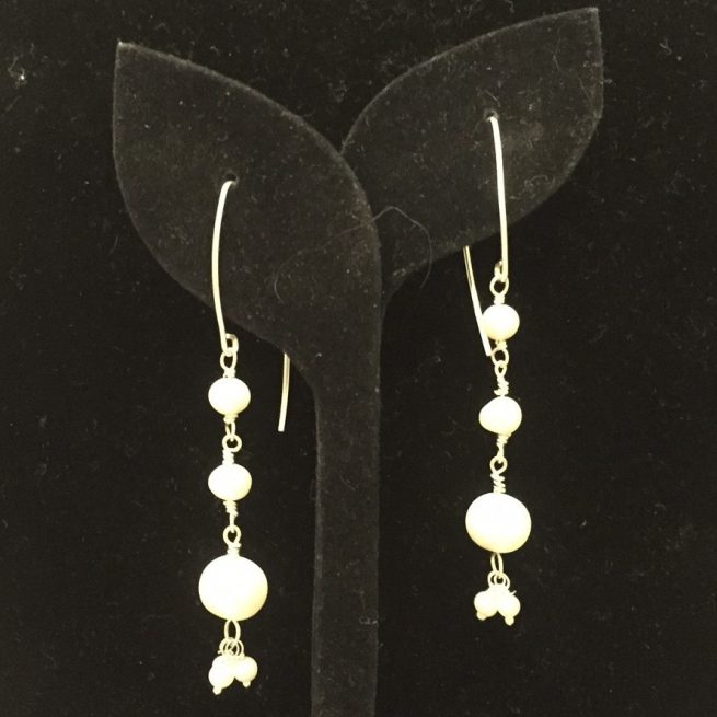 Earrings made with Pearls and Silver