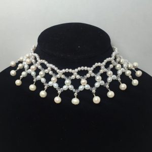 Freshwater Pearls and Swarovski Crystal Collar Necklace