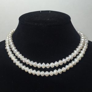 Necklace made with Pearls and Crystals