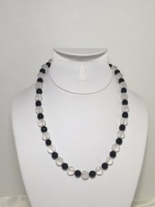 Necklace made with Quartz and Onyx