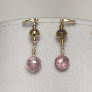 Earrings made with Quartz and Gold Plate