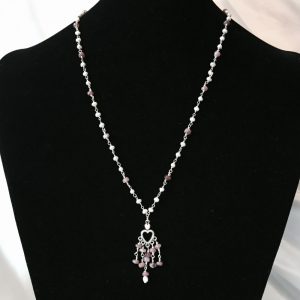 Necklace made with Pearls and Tourmaline