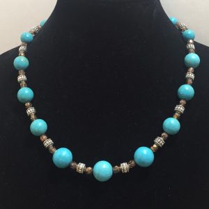 Necklace made with Turquoise and Crystals