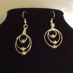 silver plate circular earrings