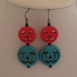 Multi-colored Dyed Howlite Halloween earrings