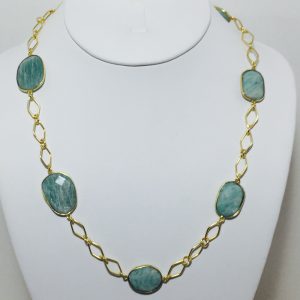 Amazonite Bezels on Gold Filled Chain