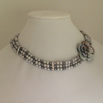 Pearls, Shell and Crystal necklace