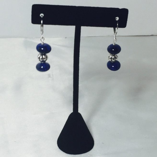 Lapis and silver earring