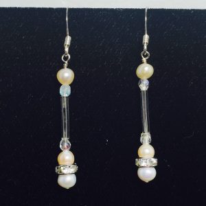 Pearl, Crystal and Swarovski Crystal Dangle Earrings