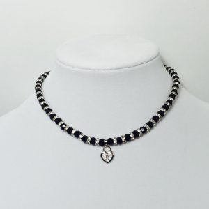 Black and Silver Crystals Necklace