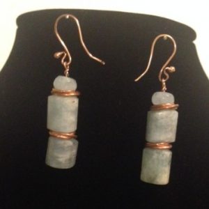 Aquamarine and Copper Earrings