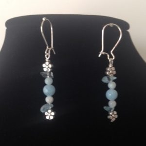 Aquamarine and Silver Plate Earrings