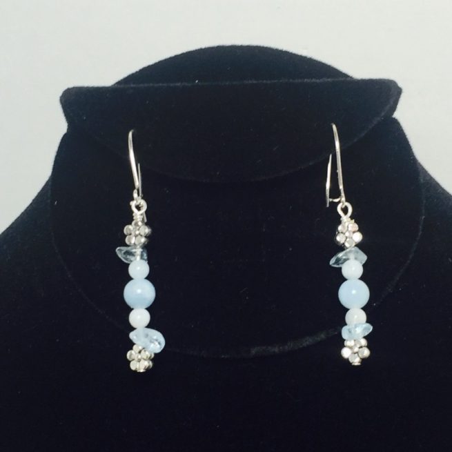 Aquamarine and Silver Plate Earrings