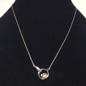 Sterling Silver and Diamond Heart Necklace