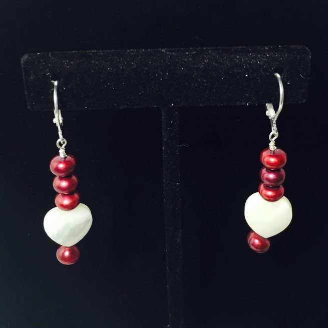 Pearl, Mother of Pearl and Sterling Silver Earrings