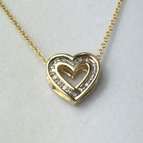 Ruby, Diamond and Gold Heart Necklace
