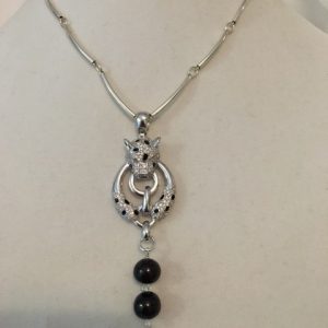 Pearls, Crystals and Sterling Silver Necklace