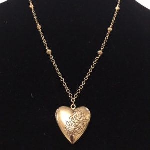 Pewter and Gold Plate Locket Necklace