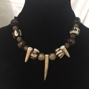 Brass and Deer Antler Necklace